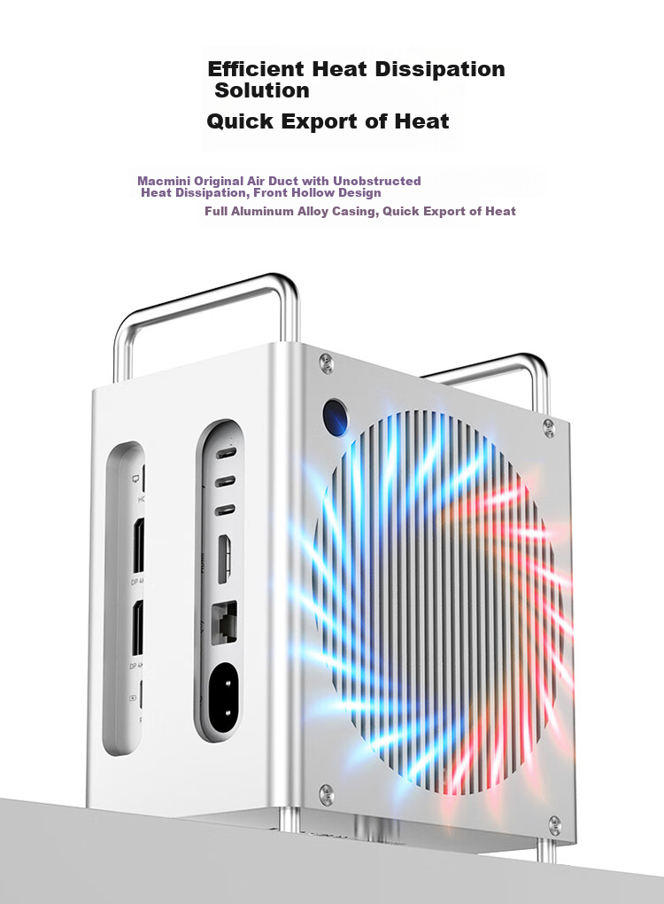 Acasis Compatible with Mac Mini M4 Expansion Dock, Hard Drive Enclosure, 40Gbps Transfer Rate, Dual DP Screen Mirroring, 16TB Capacity Expansion, Compatible with M4/M4Pro Hosts, Supports Thunderbolt 4/5 Interface, M002Pro 9