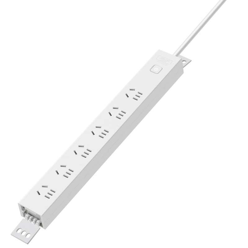 Delixi PDU Desktop Overload and Overpower Protection Under-Desk Gaming Cabinet Power Strip with 6 Outlets and Master Switch, 3-Meter Cable