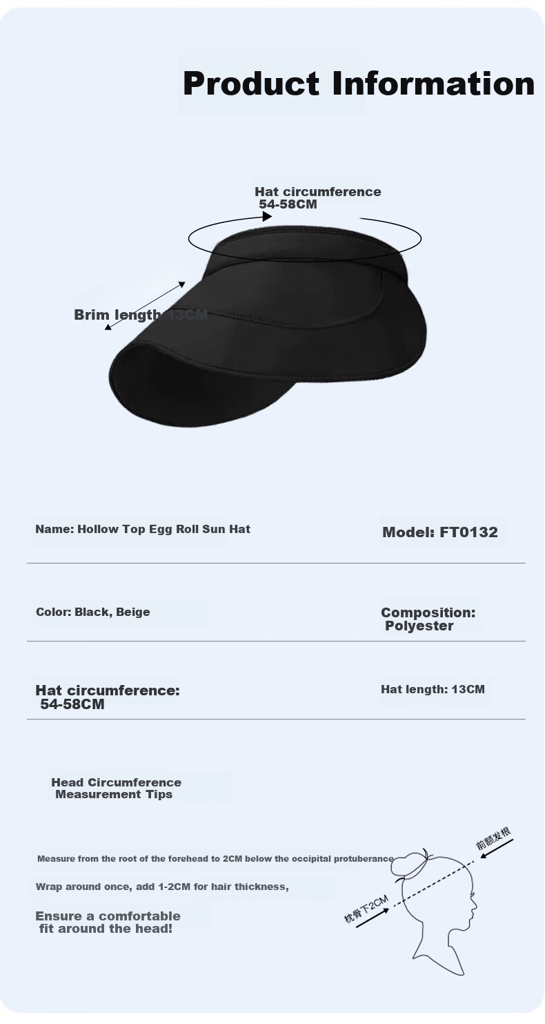 FitonTon Sun Protection Hat for Women, Summer 2026 UV-Resistant Sun Hat, Breathable Visor Cap, Cycling Helmet 11