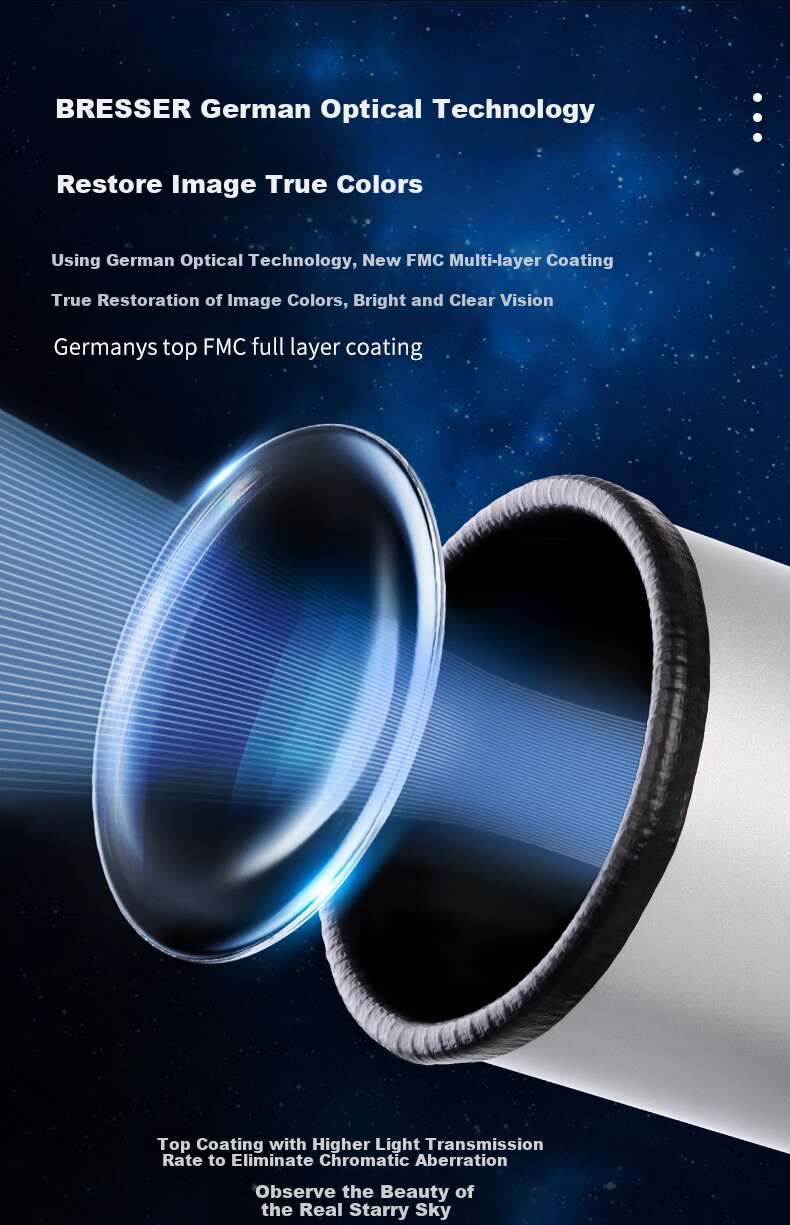 Bresser Astronomical Telescope, Professional-Grade High Magnification, High Definition, for Children, Boys And Girls, Beginner Stargazing, Scenic Viewing, New Year Gift 4