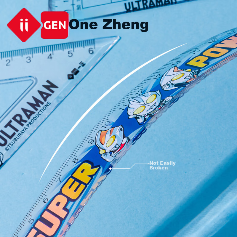 YI ZHENG Ruler Set, Stationery, First Grade Student Multifunctional Exam-Specific Protractor Drawing Measuring Geometry Scale Drawing Function Transparent Ruler, Ultraman YZ7310