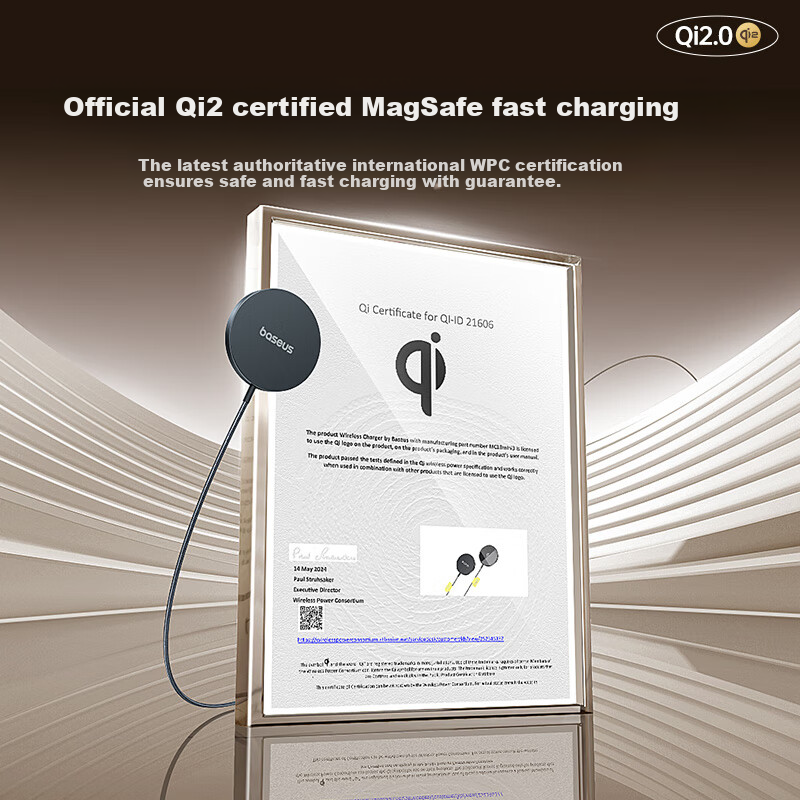 BASEUS Apple Wireless Charger, Supports MagSafe Magnetic Fast Charging, Qi2 Certified 15W Fast Charging for IPhone 18/17/16/15/14/13 Pro Max/PLUS Earphones