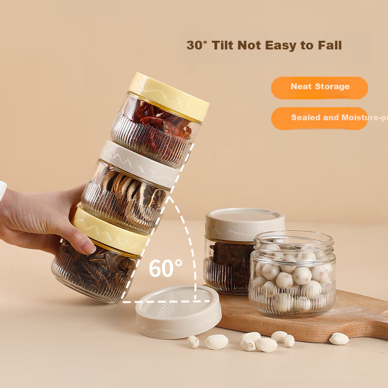 Набор стеклянных банок для хранения BJ Airtight Jars, 4 шт., герметичные контейнеры для сыпучих продуктов, круп, чая, варенья