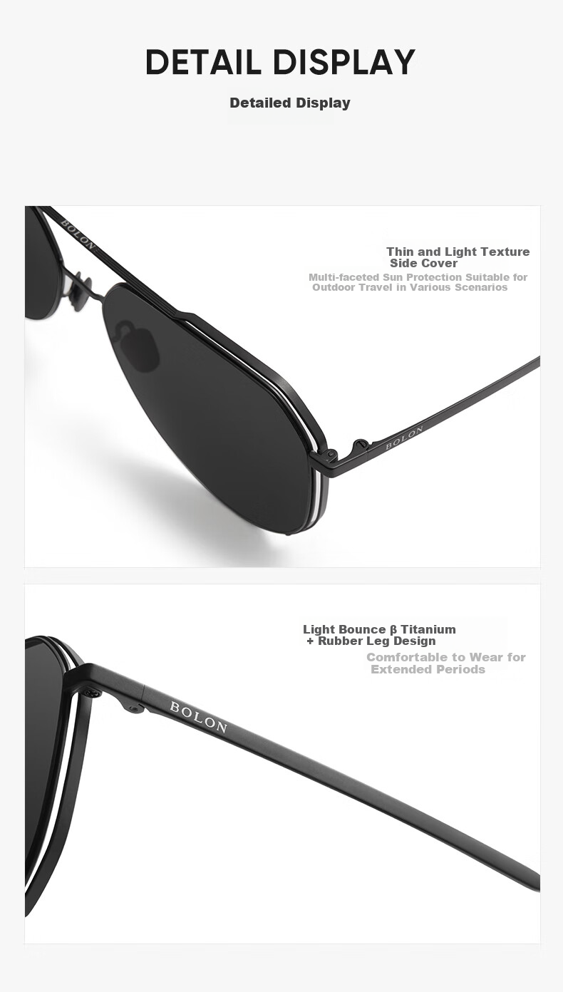BOLON Sunglasses, Polarized Driving Fishing Sun Protection Glasses for Men, Toad-Shaped Glasses, Gift for Boyfriend, Trendy BL8122 D11 4