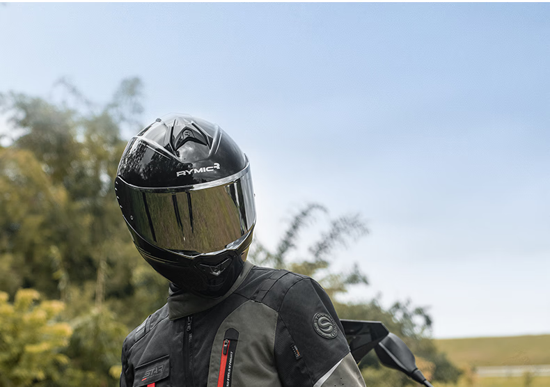 STAR FIELD KNIGHT Motorcycle Riding Jacket, Summer And All-Season Warm Fleece-Lined, Outdoor Motorbike Travel Gear, Black, Size 3XL 44