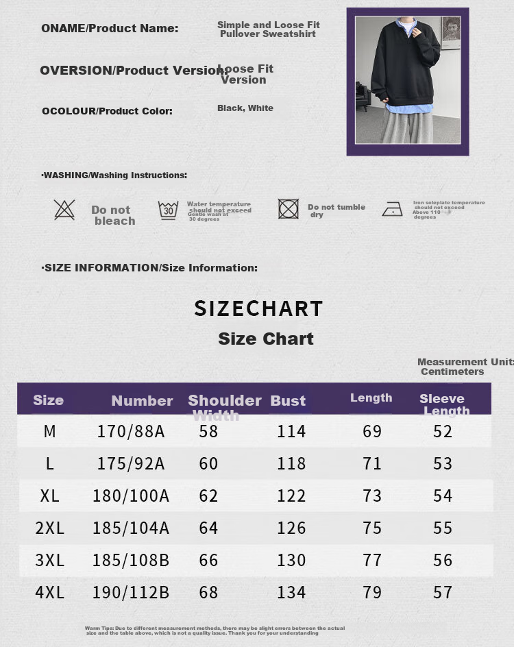 Dingfengbaoluo Sweatshirt, Faux Two-Piece Design, Spring Men's Fashion Casual Loose V-Neck Top, TID02 Black 2XL 3