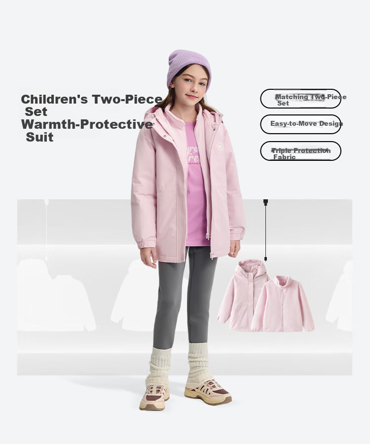 BALABALA Children's Clothing Cotton Jacket for Boys And Girls, 2026 New Spring Water-Repellent Coat, Warm Padded Outerwear, Fashionable 17