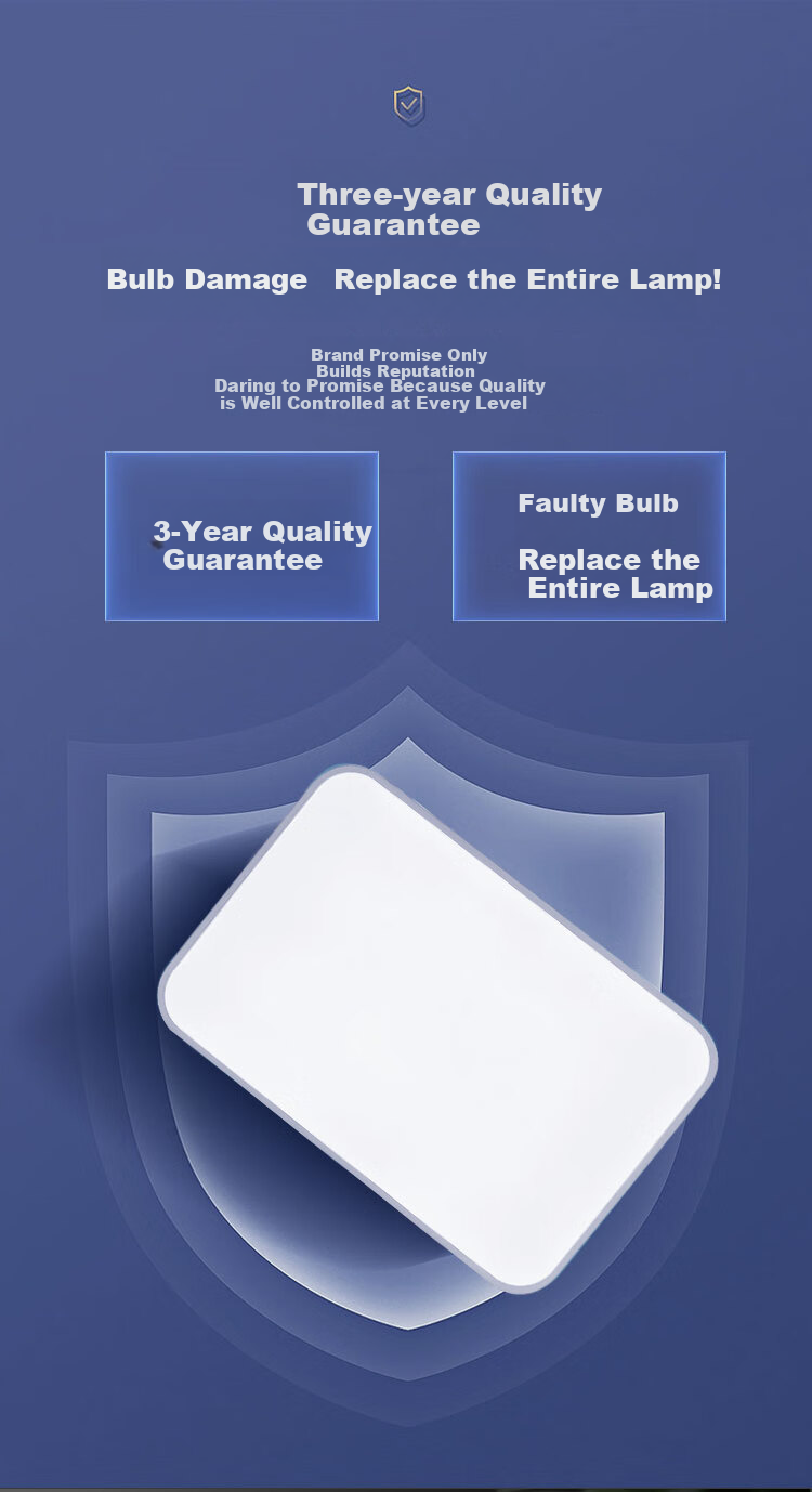 Foshanzhaoming LED Ceiling Light, Bedroom Lamp without Blue Light, Eye Protection, High Color Rendering Index Ra97, Tri-Proof Light, Chengfeng 36W 2