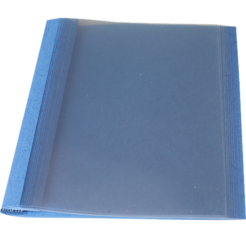 DOCON A4 Sheet Deep Blue Colored Transparent Thermal Binding Cover, 10mm 10 Books/pack, Thermal Binding Machine Plastic Contract Document File Book Glue Binding Transparent Cover with Side Glue