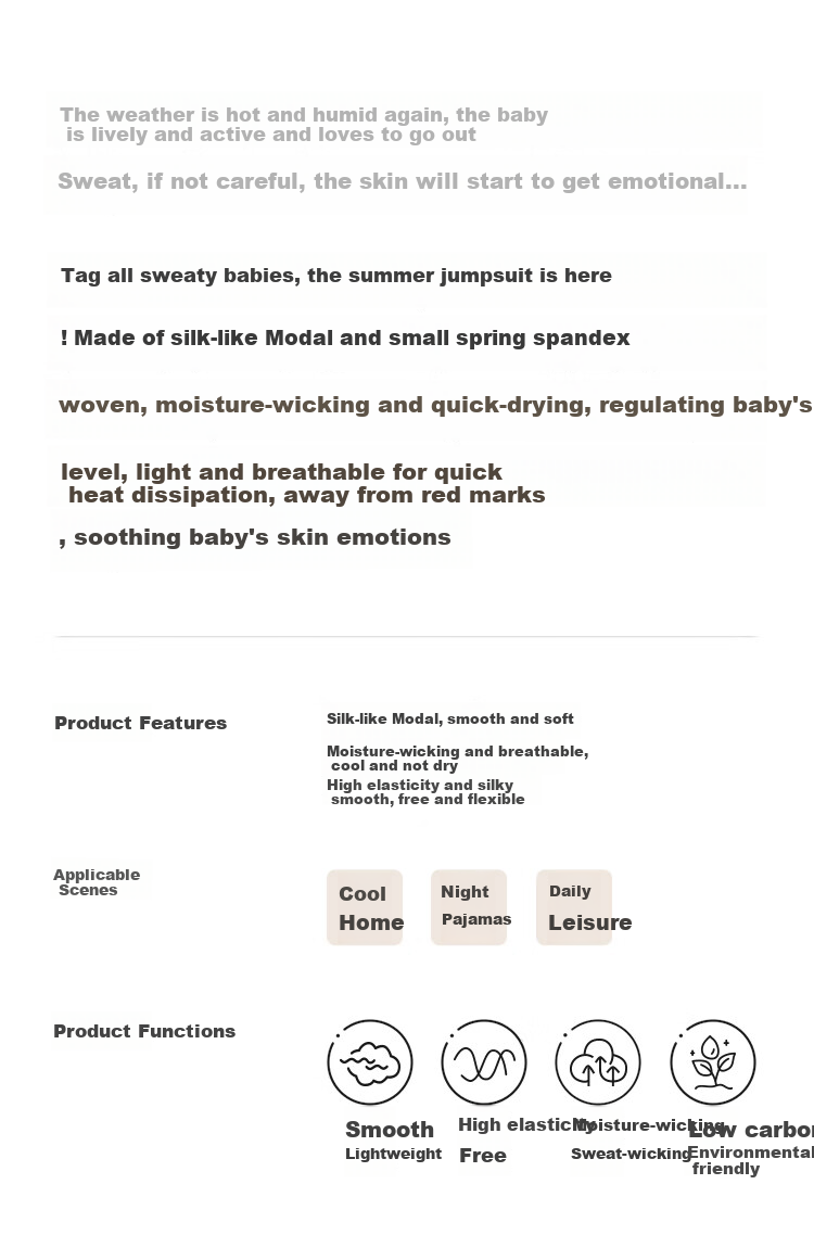 Babylove Baby Romper Summer Modal Lightweight Breathable Unisex Short Sleeve Homewear 1