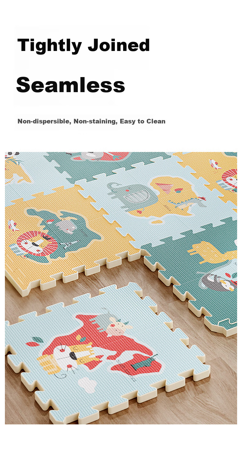 Beiboshi Babybox Crawling Mat, EPE Baby Anti-Fall Play Mat, Children's Interlocking Foam Floor Mat, 6 Pieces, 2CM Thick 7