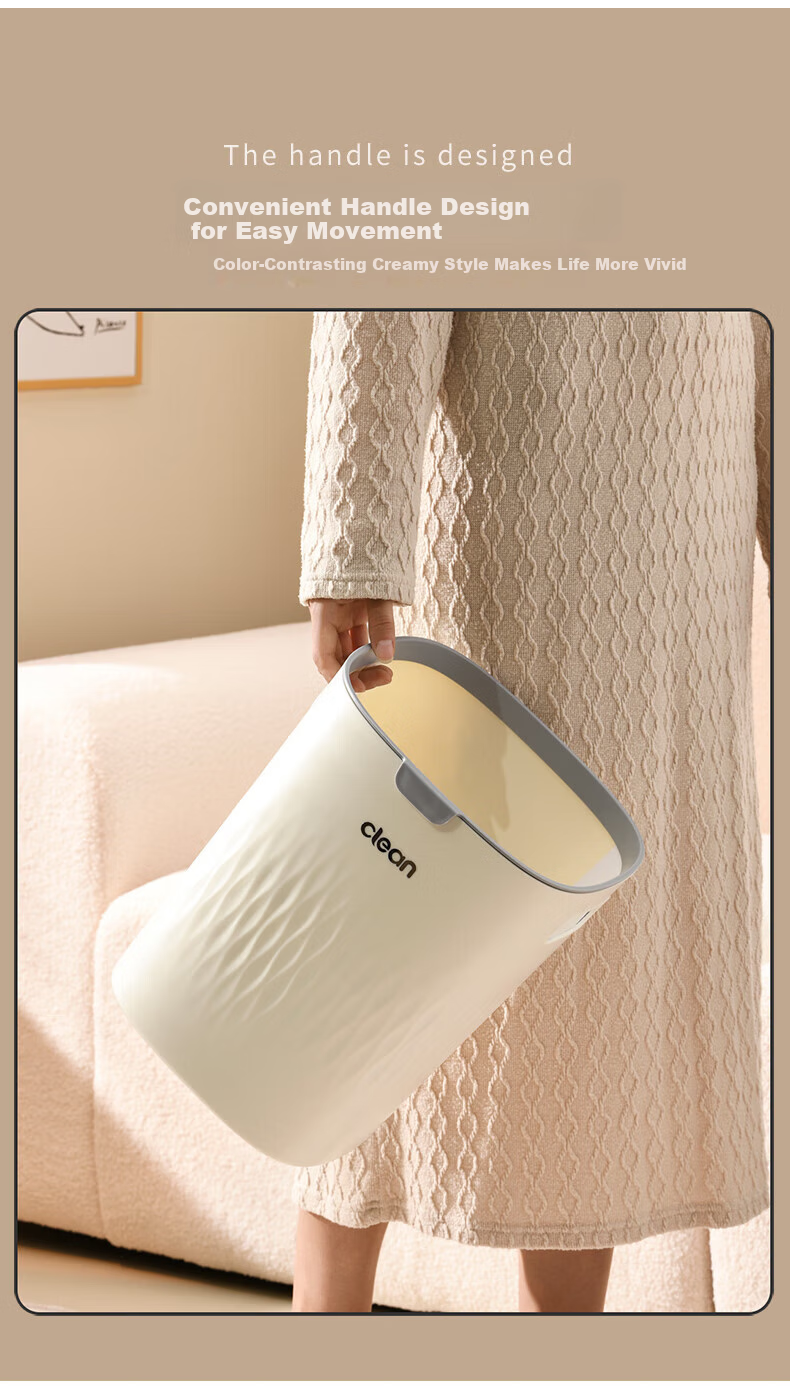 Zhailishi Lidless Trash Can, 11L Square White, for Home Living Room Bedroom Bathroom, Narrow Gap Slim Trash Ca 11