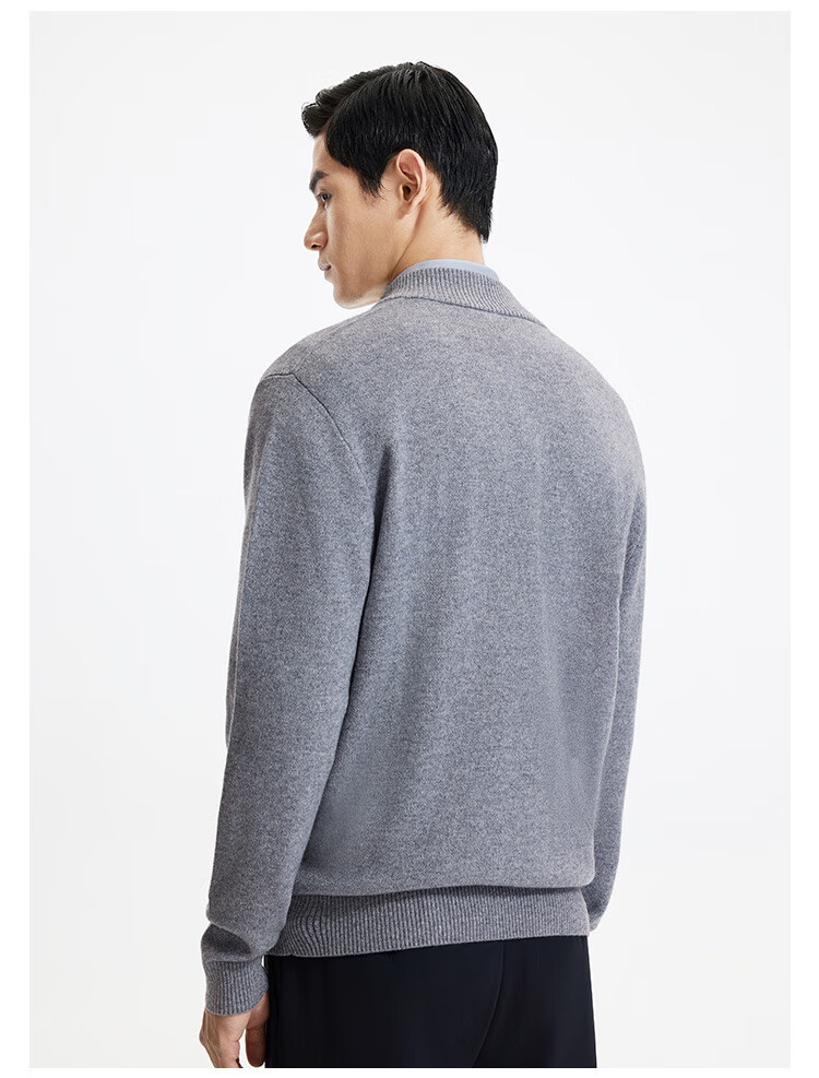 Goldlion Men's Simple Half-Zip Casual Knit Sweater with Cashmere/Wool, Fall/Winter 2025 12