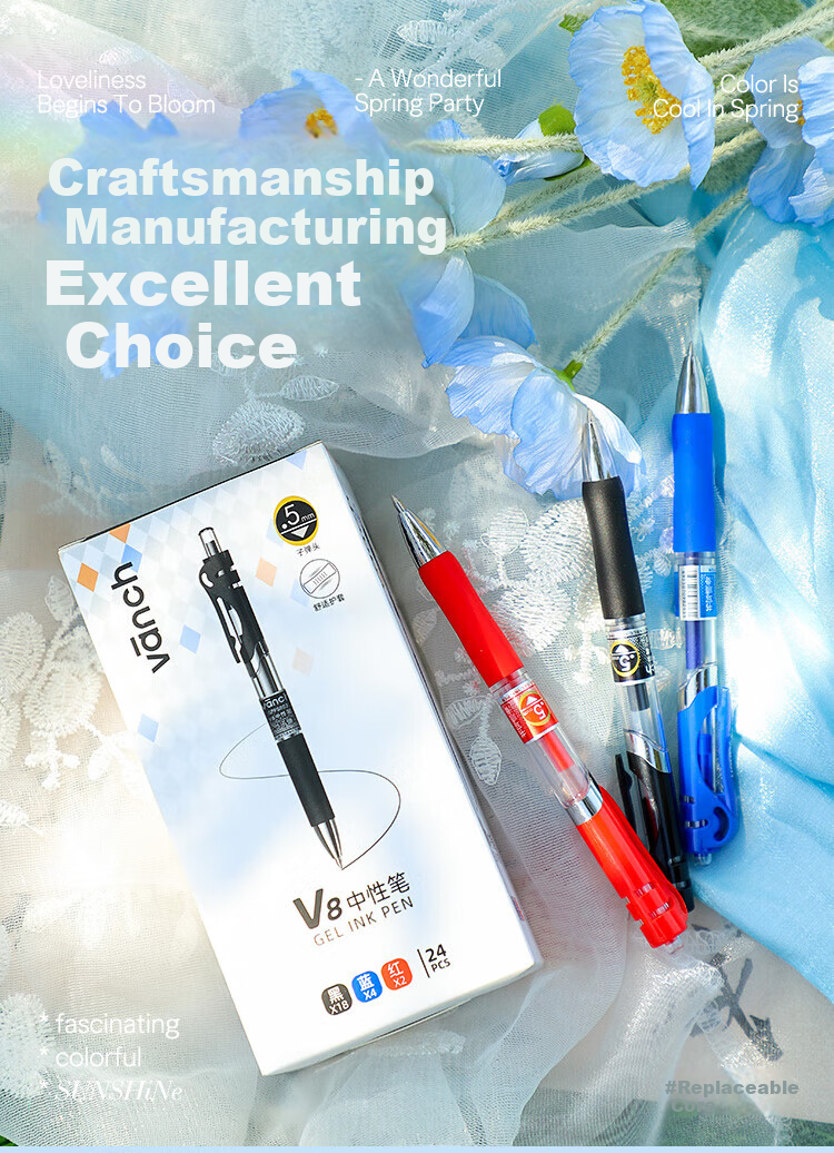BEIFA Beifa Direct Ink Quick-Dry Rollerball Pen Signature Pen High-Capacity Writing Carbon Pen Smooth for Teachers and Students Assorted Colors 15-Pack Back-to-School Essential 3