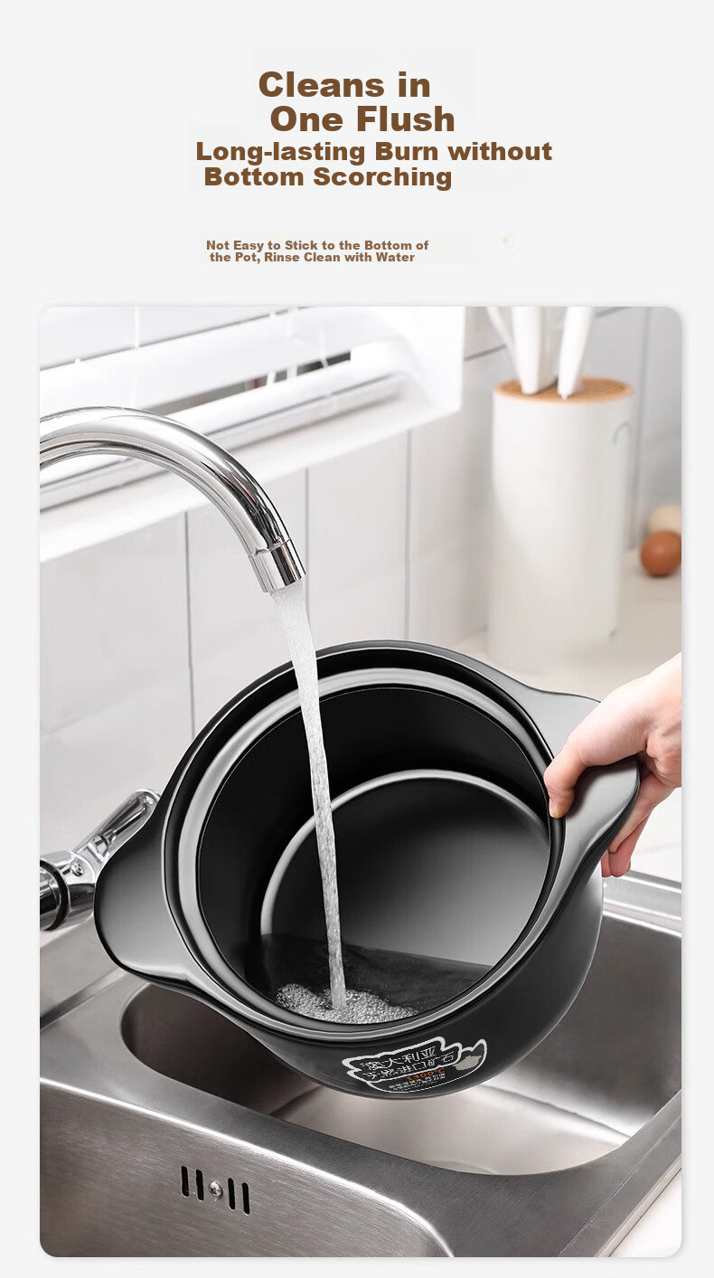 Quanpinwu Ceramic Casserole Stew Pot, Gas Stove Compatible, Large Capacity, for Home Use, Cooking Porridge, Soup Pot, Traditional Chinese Stew Pot 9