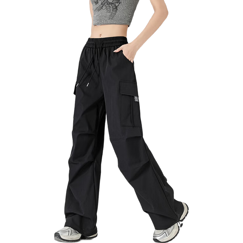 Xueqiman Twill Work Pants Women Summer Quick-Dry American Style Sports Convertible High-Waist Hiking Outdoor Softshell Pants