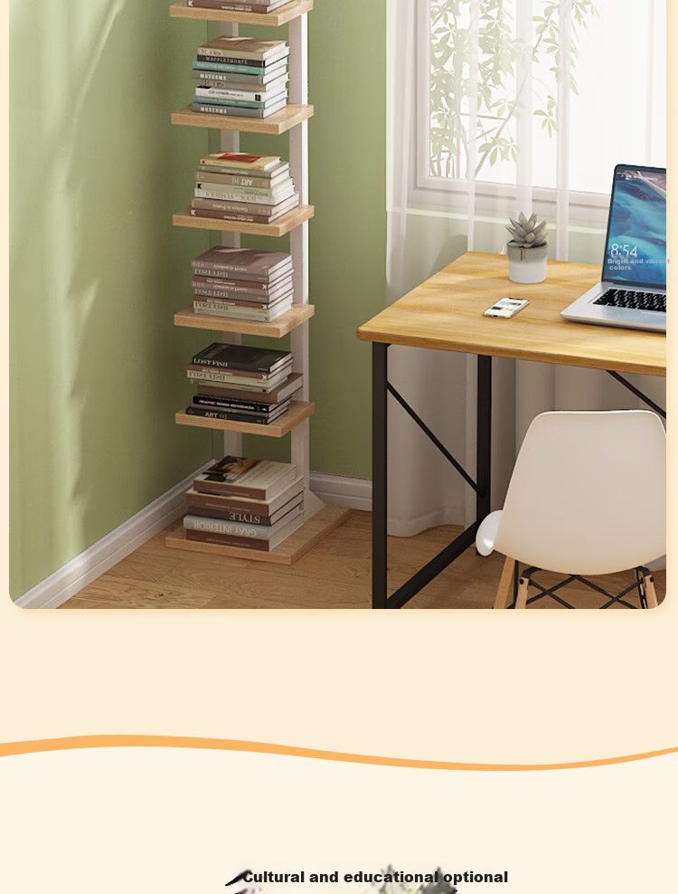Anerya Invisible Bookshelf, Floor-Standing Wall-Mounted Living Room Corner Shelf, Narrow Gap Storage Rack for Small Books, 6 Tiers 12
