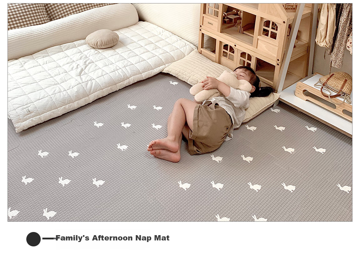 BEIESTATE Infant Crawling Mat, Spliced Honeycomb Cotton XPE Floor Mat, Thickened Baby Anti-Fall Pad - Morning 6 43