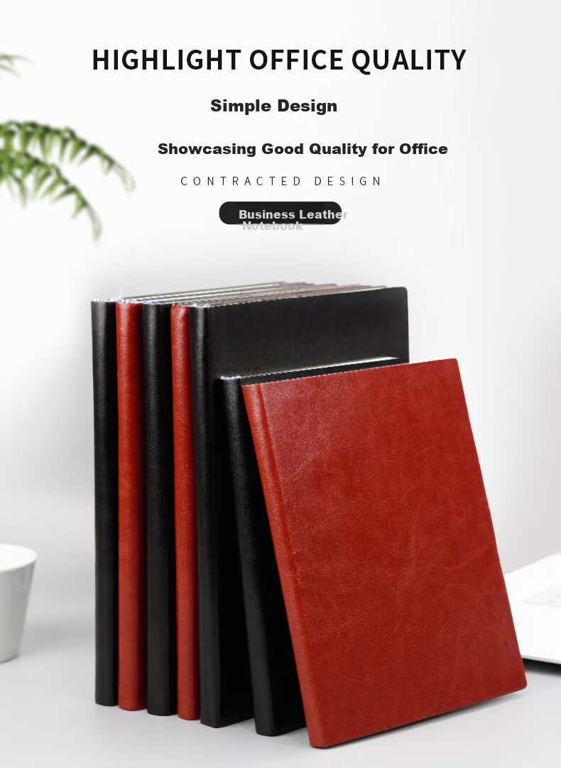 Bailiwen B10418 Brown Notebook, 18K Leather Cover, Journal, Writing Pad, Diary, Meeting Minutes Book, Business Work Office Notebook 1