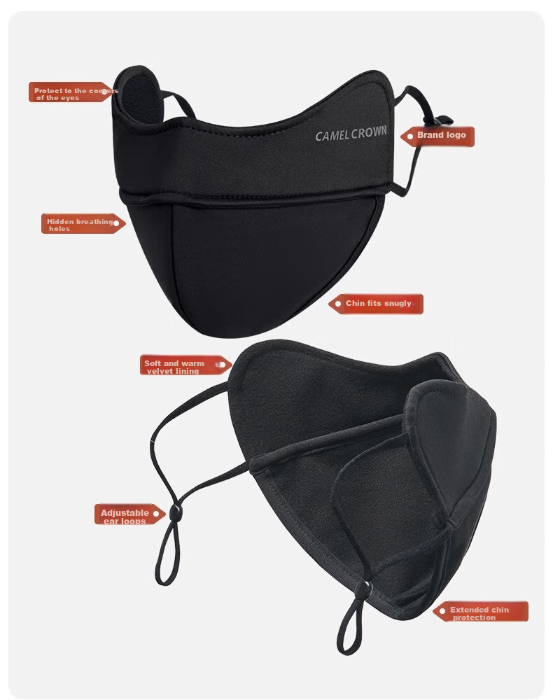 CAMEL 3D Stereoscopic Windproof Mask, Face-Slimming, High Beauty Value, New Autumn And Winter Style, Fleece-Lined for Warmth, Hiking Dust-Proof Face Mask S635 10
