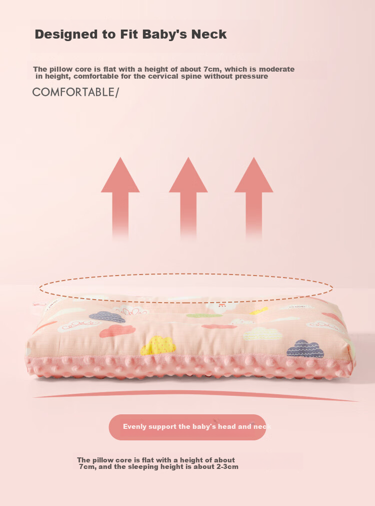 Dohia Pillow, Class A Pure Cotton Double-Layer Yarn Children's Comfort Bean Pillow, Washable Pillow Core, Single Piece 50*30cm 12