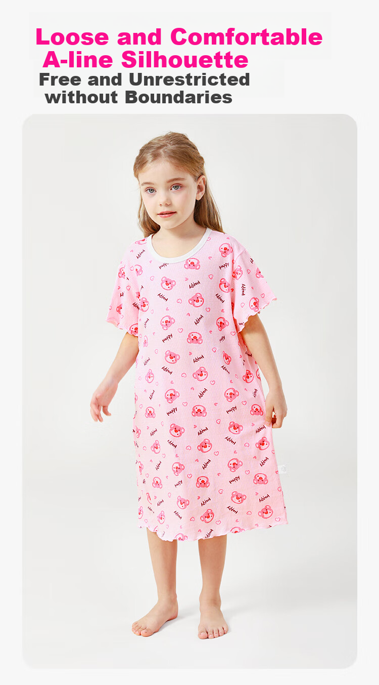 DEESHA [Pure Cotton Mesh] Girls' Nightgown Children's Pajamas Home Wear Garden Secret 150 6