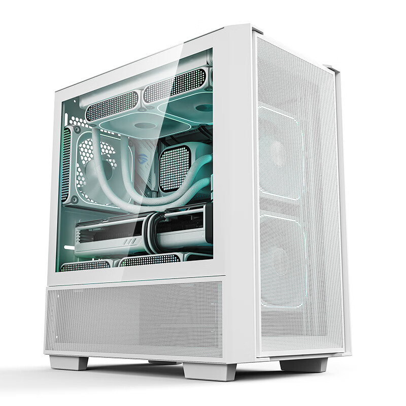 Aigo Yufeng JV19 White Desktop Computer Case Mini MATX (Mesh Ventilation/Tempered Glass Side Panel/240mm Water Cooling)