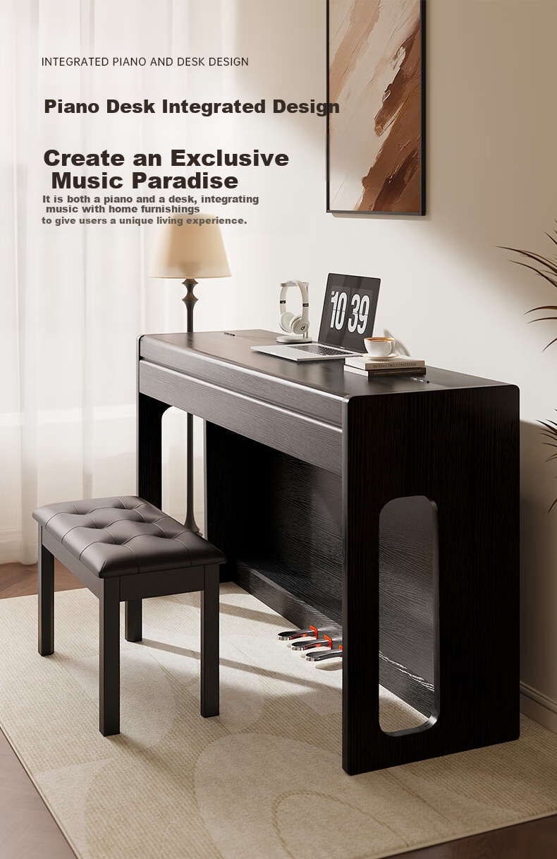 Betsy Digital Piano, Heavy Hammer 88 Keys, Exam-Ready, for Adults And Beginners, Smart Upright Electronic Piano B806, Glossy Black, with Bench 22