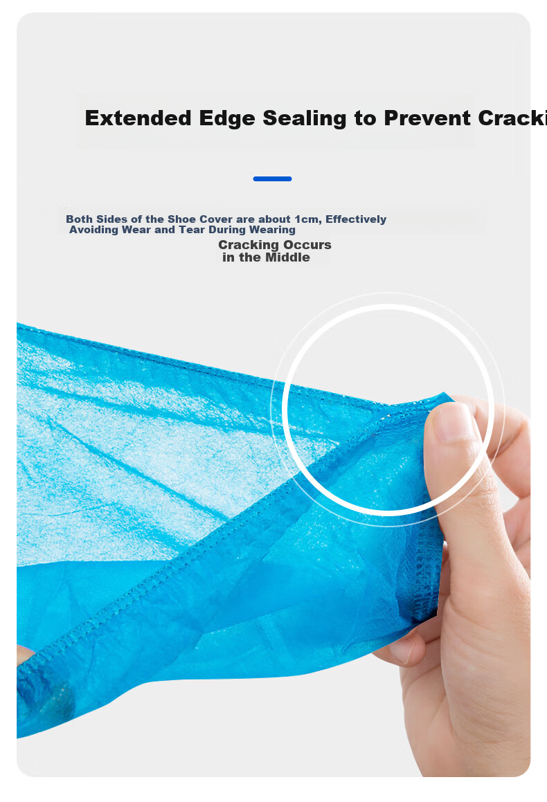 Mingdianshangpin Disposable Shoe Covers MSC20, Thickened And Enlarged Version, 100 Pieces/pack, Double-Layered, Dust-Proof, Breathable, Wear-Resistant, Non-Slip, Indoor Computer Room Unisex, 20g/㎡ Non-Woven Fabric Material 10
