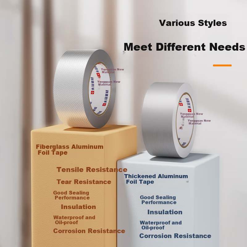Yongguan Aluminum Foil Tape, 4.8cm*24m*0.15mm*1 Roll, Flame Retardant, Heat Insulation And Thermal Protectio