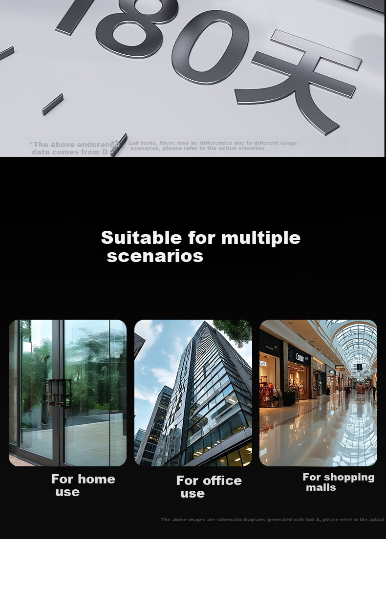 Deli Glass Door Lock, Smart Lock, Fingerprint Lock, Password Lock, Access Control Machine, Attendance Machine for Office Glass Doors, IC Card Key Opening Door, No Drilling Or Wiring Required, Mini Program Management, AL210 3