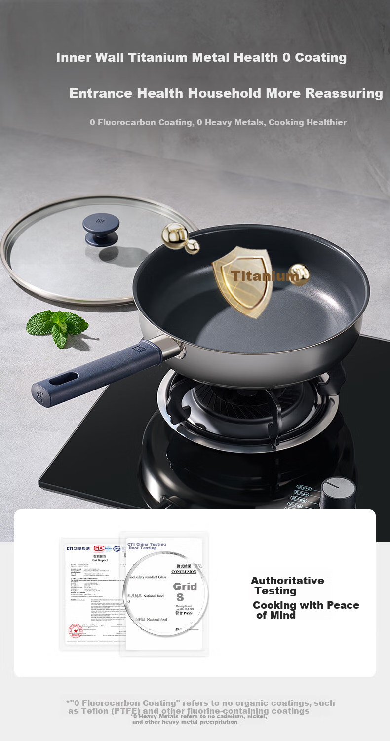 ZWILLING Non-Stick Frying Pan with Titanium Coating, Suitable for Pancakes, Eggs, And Steak, SILVER Exterior, Anti-Yellowing, Versatile Pan, 26cm 3