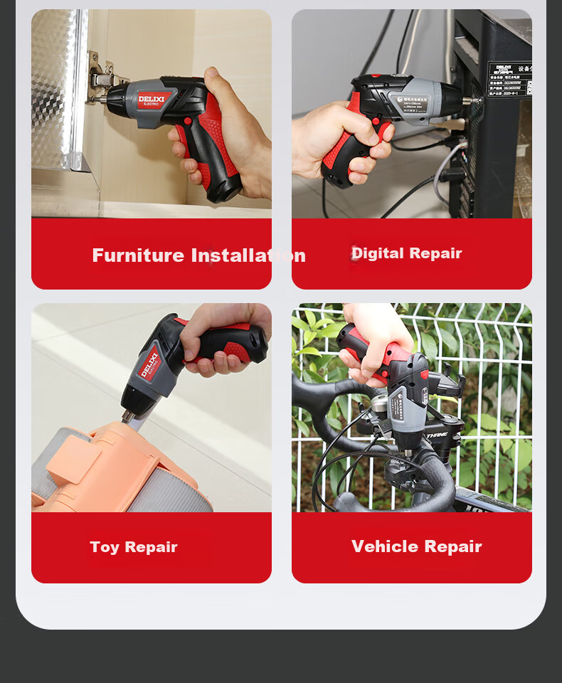 Delixi Electric Cordless Mini Screwdriver 3.6V Foldable Rechargeable Lithium Battery Electric Screwdriver for Home Use 5