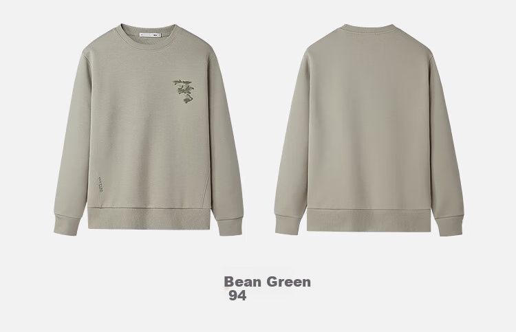 HLA Men's Autumn 2025 Mountain Not High Series Embroidered Flower Soft Long Sleeve Men's Sweatshirt 11