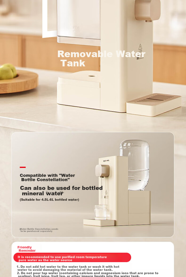 Anjier Instant Hot Water Dispenser, Home Desktop No-Installation All-In Machine, Portable Milk Maker And Direct Drinking Machine, Small Electric Kettle Y3692 9