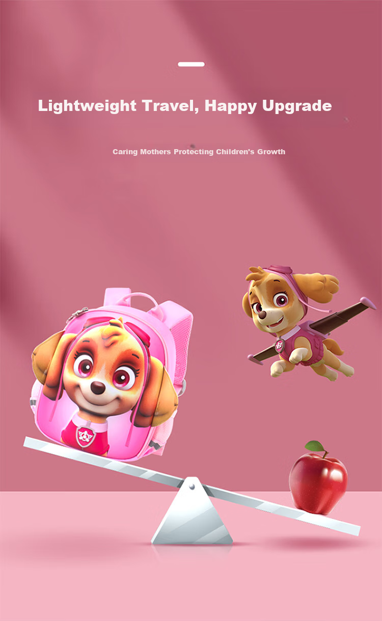 PAW PATROL Kindergarten Backpack for Children Aged 3-6, Cute Ultra-Light Comfortable Breathable Water-Resistant Backpack for Girls 2