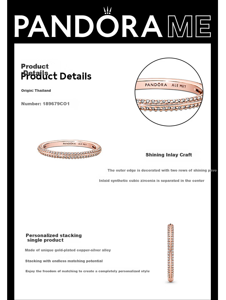 Pandora ME Intricate Diamond Ring, Personalized And Elegant, Birthday Gift for Girlfriend 3