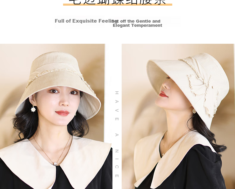 677888 Sun Hat for Women, Summer Japanese-Style Sunhat, Simple UV Protection Hat, Wide-Brimmed Hat 16