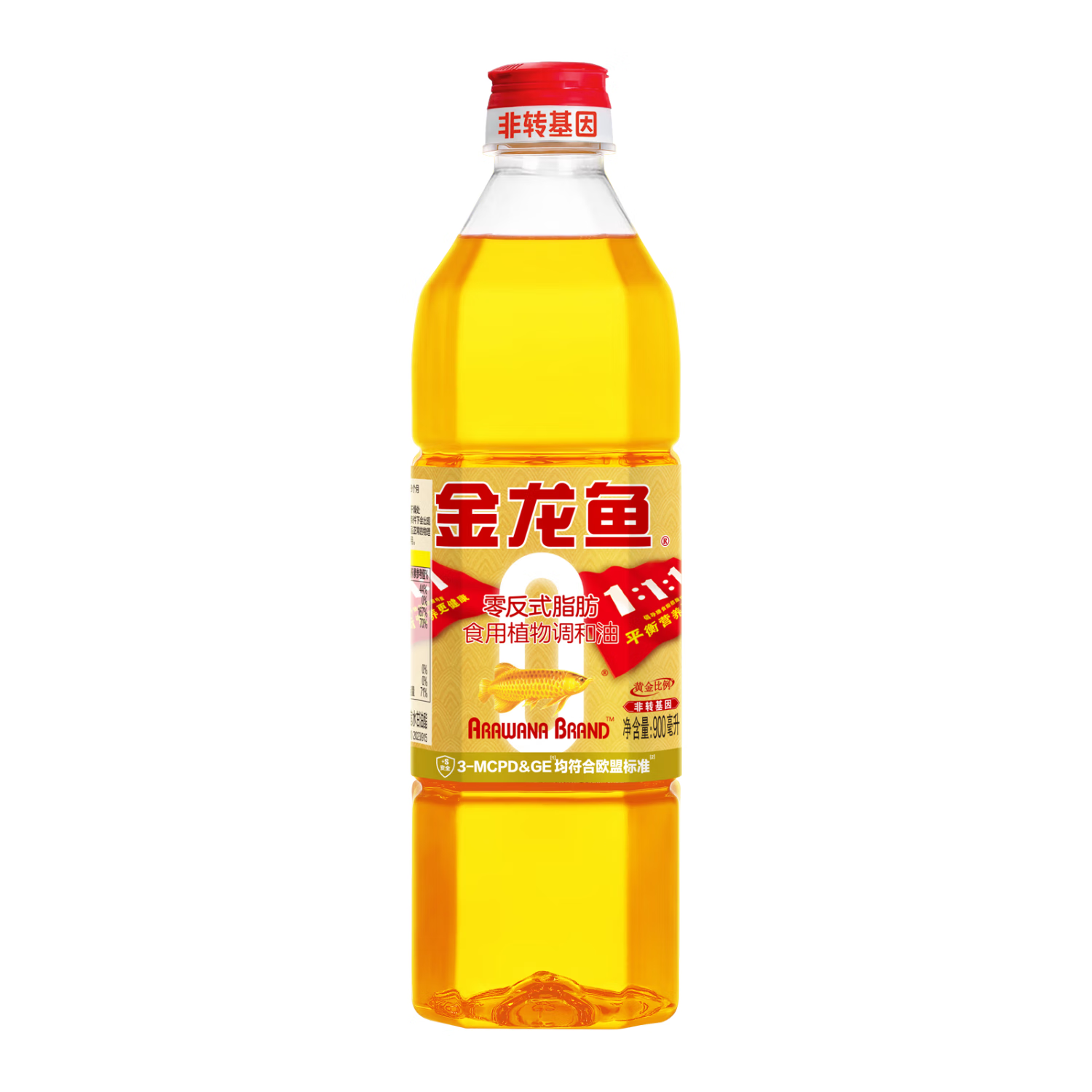 金龙鱼 食用油 非转基因 金标 黄金比例零反式脂肪食用植物调和油900mL