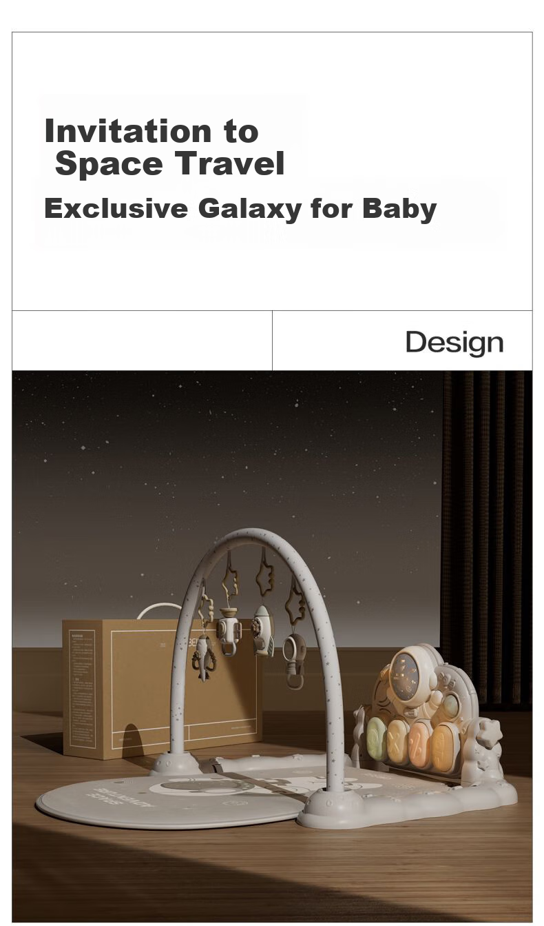 BEIESTATE Astronaut Baby Gym Frame, 0-6 Months Newborn Welcome Gift, Piano Foot Pedal Gym Frame, Infant Toy 1