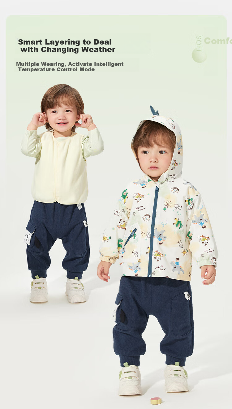 BALABALA Children's Outerwear Set, Baby Coat Two-Piece Outfit, Spring 2025 Collection, Cute And Adorable [Same As In-Store], 200125105201 4