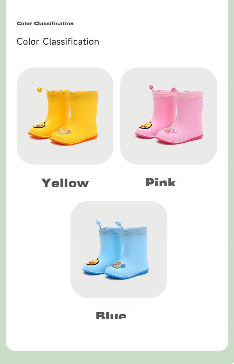 B.Duck Children's All-Season Rain Boots, Boys' And Girls' Toddler Elastic Ankle Boots, Rain Shoes, 5911 Yellow, Size 28 5