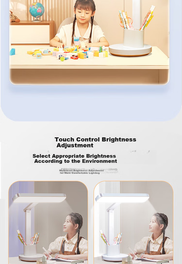 Jingqian Eye Protection Desk Lamp Student Study Lamp Children's Reading Desk Lamp Office Rechargeable Desk Lamp 13
