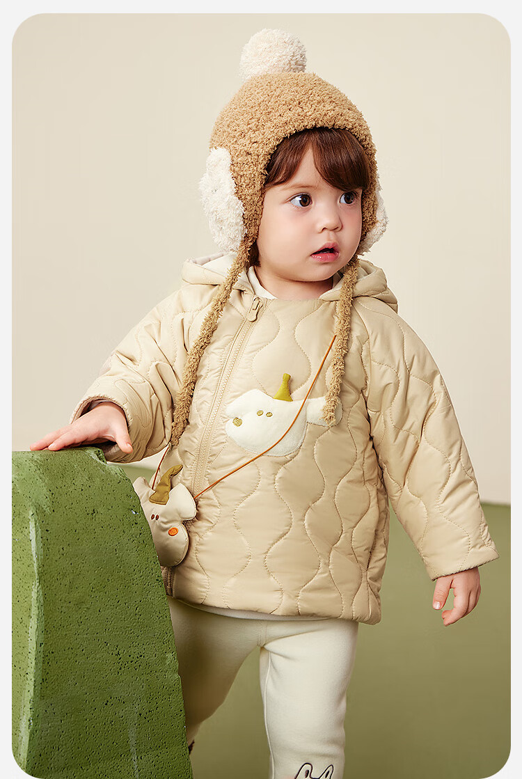 Minibala [Magic Cotton] Unisex Kids Cotton Padded Hooded Jacket Baby Style 2025 Winter 7