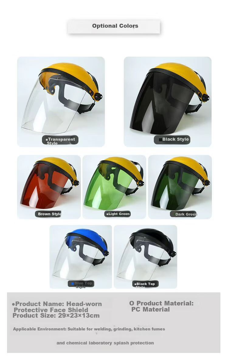 Beifute Welding Helmet, Anti-Spatter, Impact-Resistant Full-Face Protective Mask, Transparent Head-Mounted Welding Goggles [Jingcang Flash Sale], Yellow Top Transparent Mask, Two Pieces 4