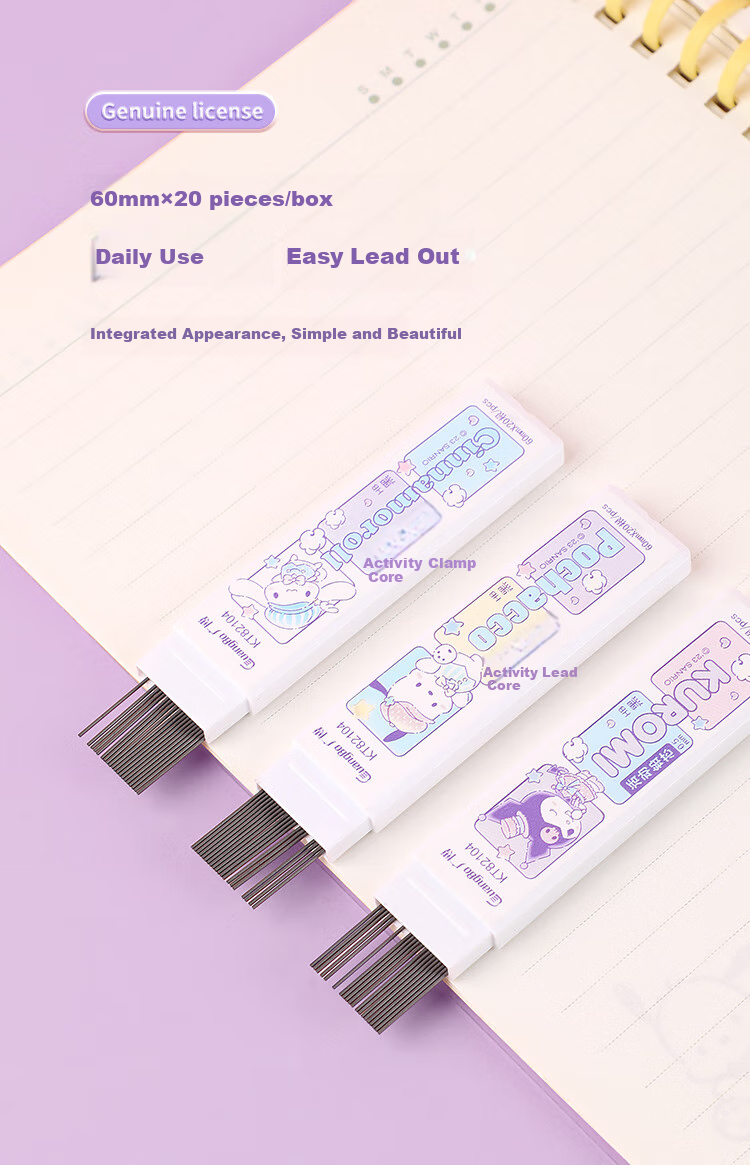 GuangBo 0.5mm Mechanical Pencil Set, Mechanical Pencil, Refills, Sanrio Collaboration Pochacco Cute Cartoon School Pencil, Single Pack KT82105-PC 10