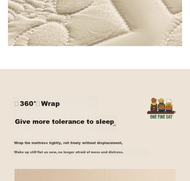 Teenie Weenie Class A Pure Cotton Quilted Fitted Sheet Double Bed Mattress Protector Cover for 2m X 2.2m Bed 13