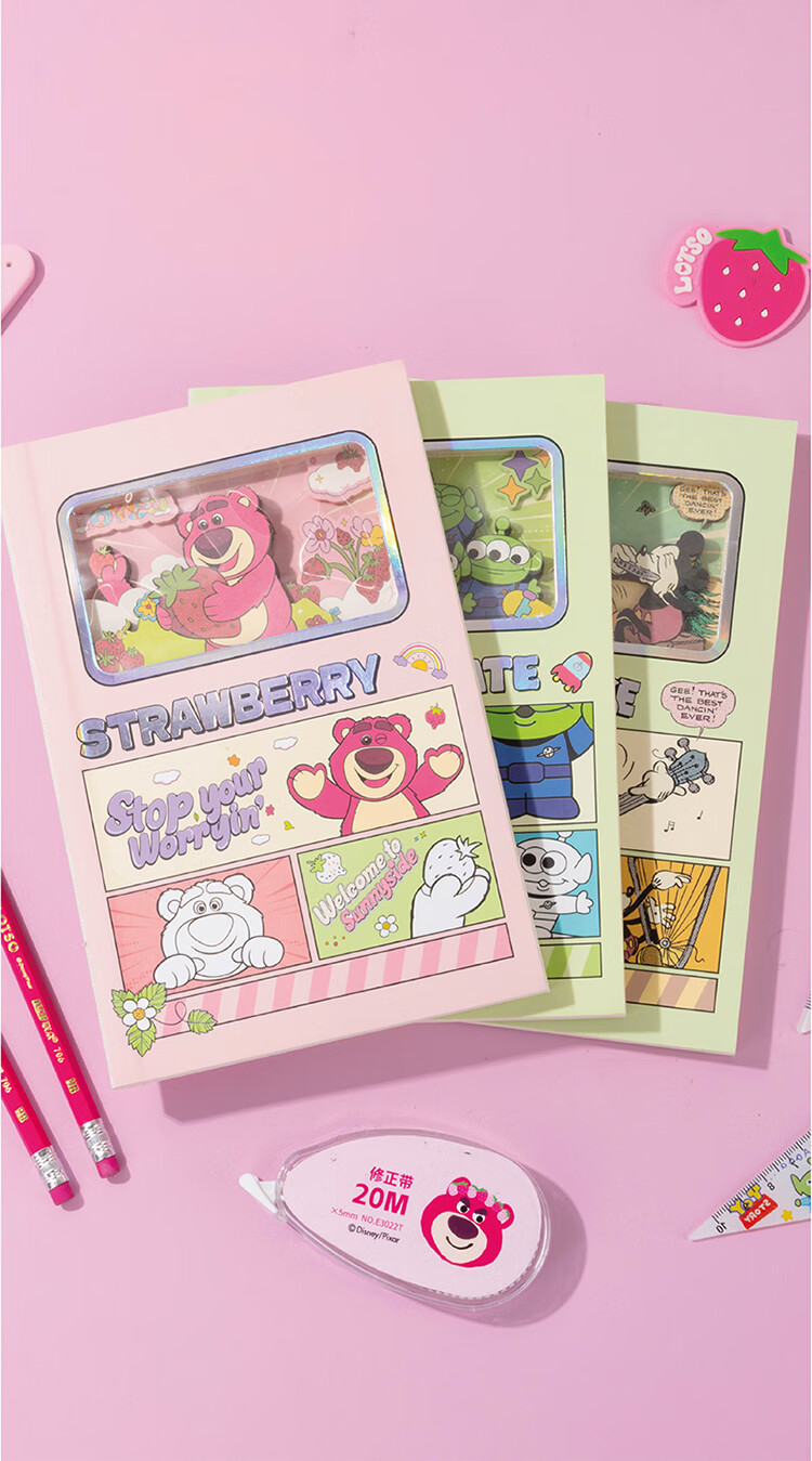 Disney 3D Cartoon Notebook Student High-Value Journal Thick Cute Fun Diary Creative Gift Alien A75093-T1 11
