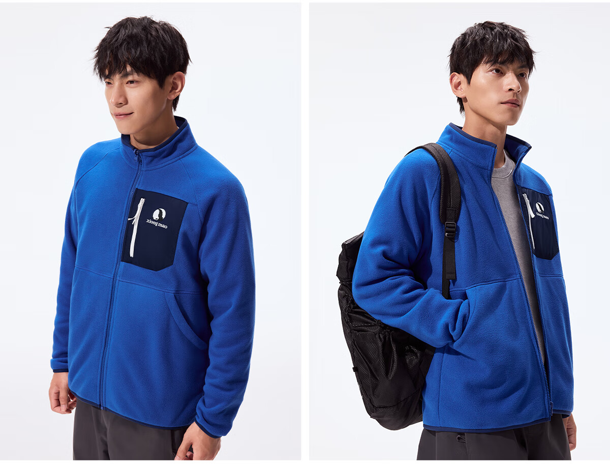 Panda Camel Series Outdoor Fleece Jacket Men and Women Autumn Winter Mountaineering Polar Fleece Coat Inner Liner 1220, M 36
