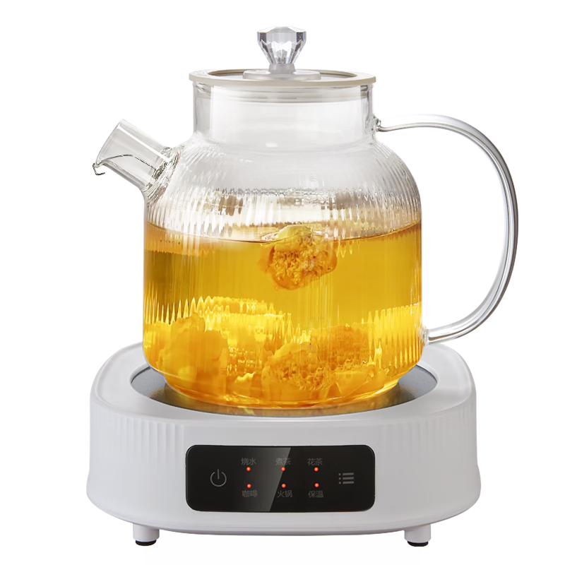 KONKA Health Pot, All-Glass Body Health Pot with Constant Temperature, 1.5L Office Multifunctional Tea Pot for Brewing Tea And Herbal Tea, No Glue, No Metal, KDTL-1005E